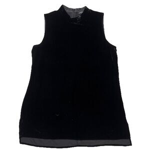 Eileen Fisher size Small Silk Blend Velvet Black Tunic blouse tank